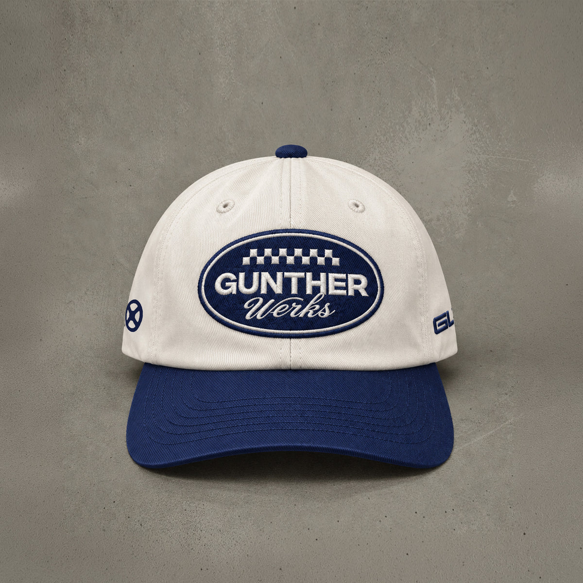 Gunther Werks Heritage Racing Cap – White / Navy